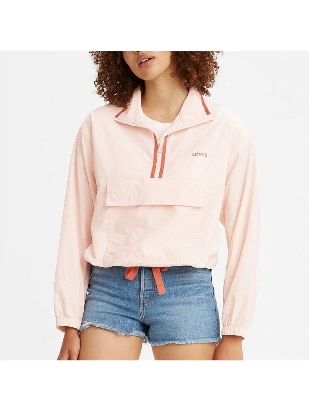 Levi's Nora Scallop Shell Peach Pink Windbreaker, size S